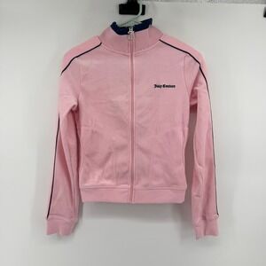 Juicy Couture Velour Track Jacket Women XS Pink Pickleball Graphic‎ NWT